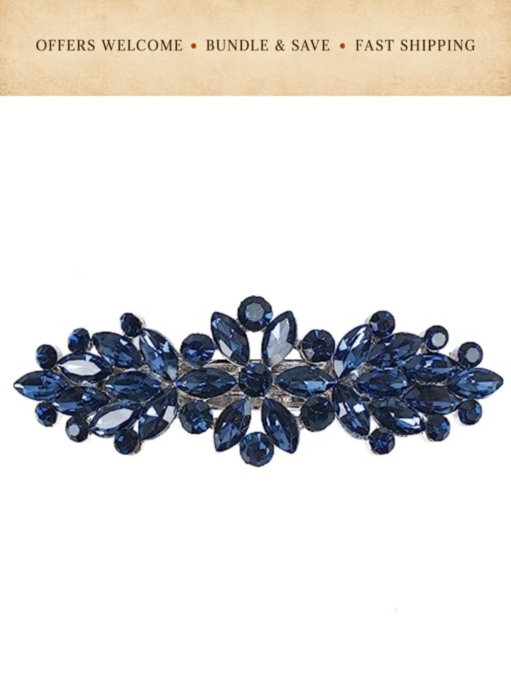 Crystal Rhinestone Hair Barrette Vintage Flower Hair Clip Wedding Hair Accessory